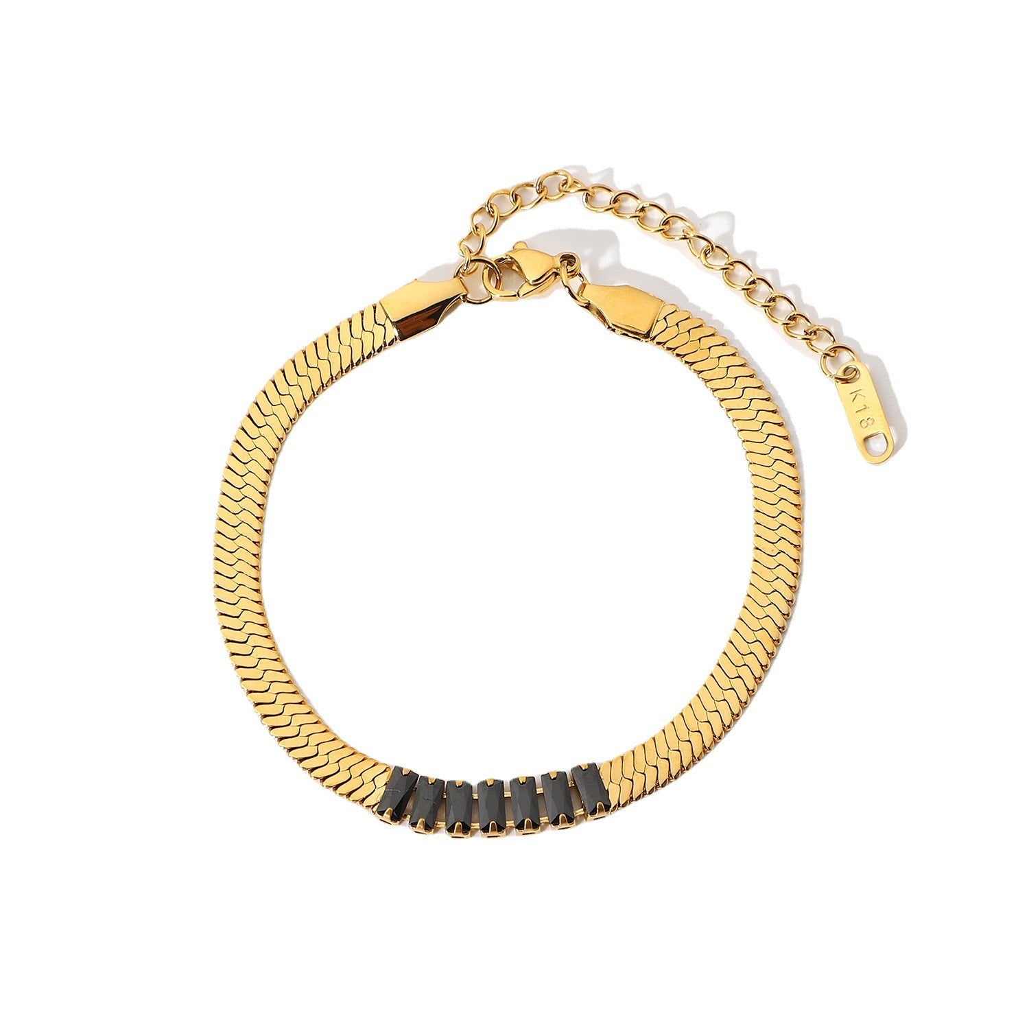 Metal bracelet jewelry rectangular zircon blade bracelet