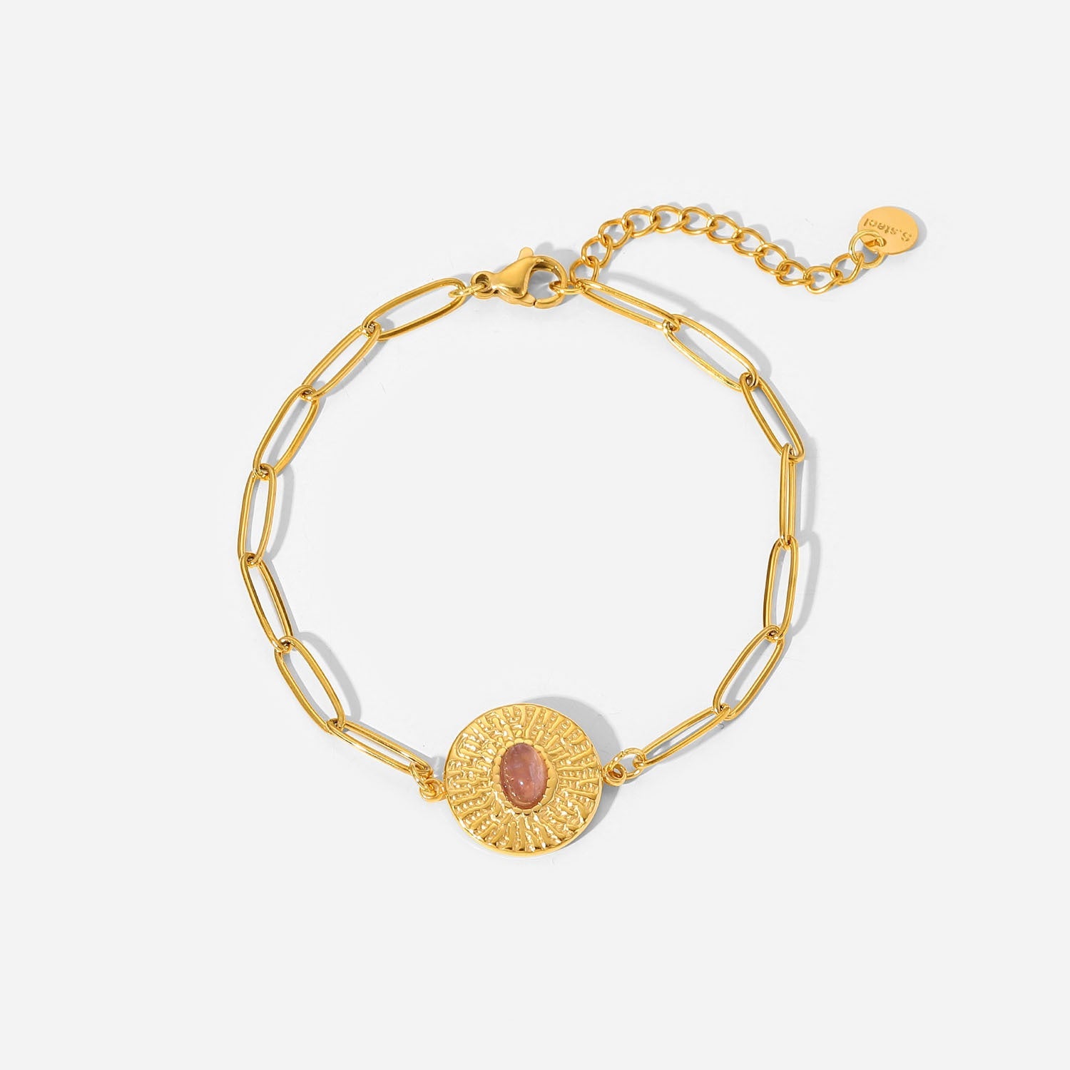 Medallique with oval stone cross bracelet bracelet