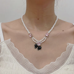 Loving Heart Bow Necklace & Earrings