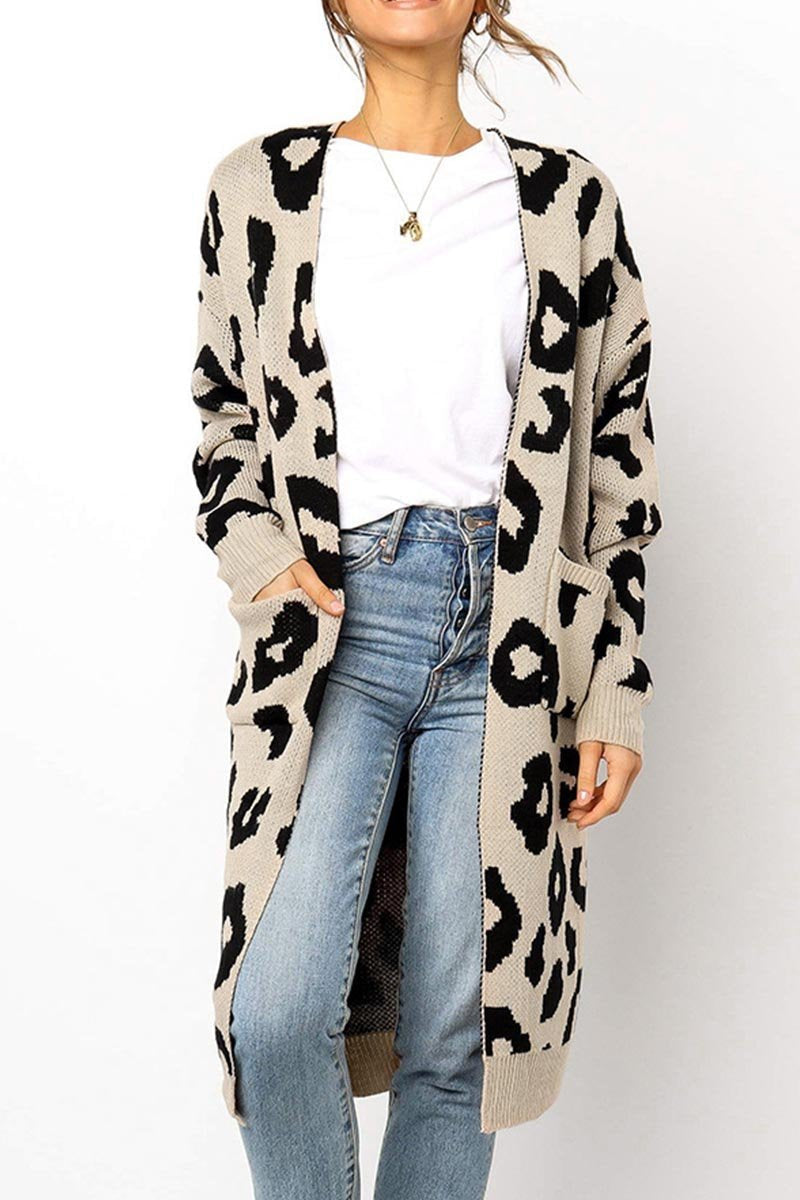 Leopard Print Sweet Comfy Cardigan Tops Sweater