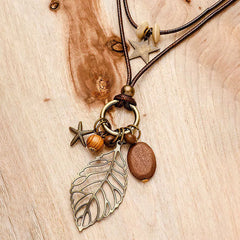 Vintage Leaf Pendant Necklace