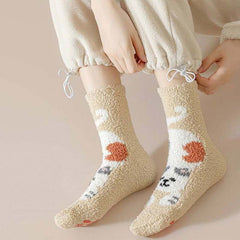 Cartoon Cat Plush Socks