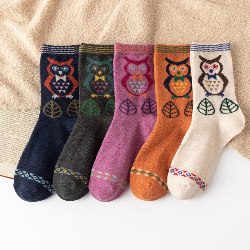 Pack Of 5 Pairs Of Owl Socks