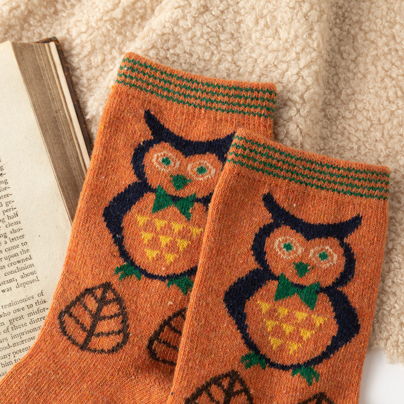 Pack Of 5 Pairs Of Owl Socks