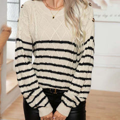 Vintage Striped Cable Sweater