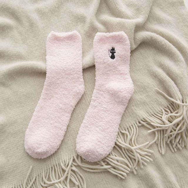 Cat Pattern Plush Socks