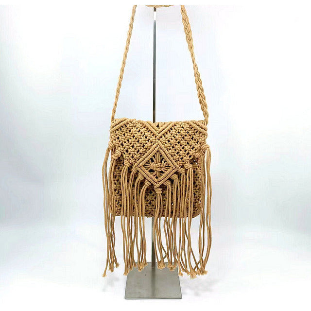 Tassel Decoration Woven Bag
