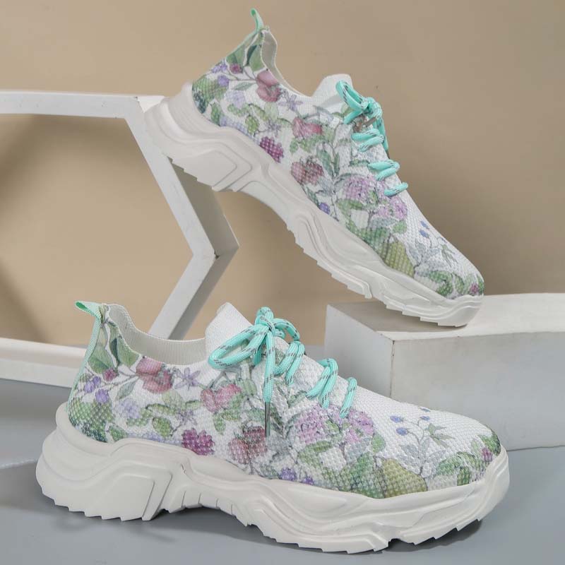 Floral Print Casual Sneakers