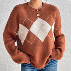 Casual Geometric Knit Sweater