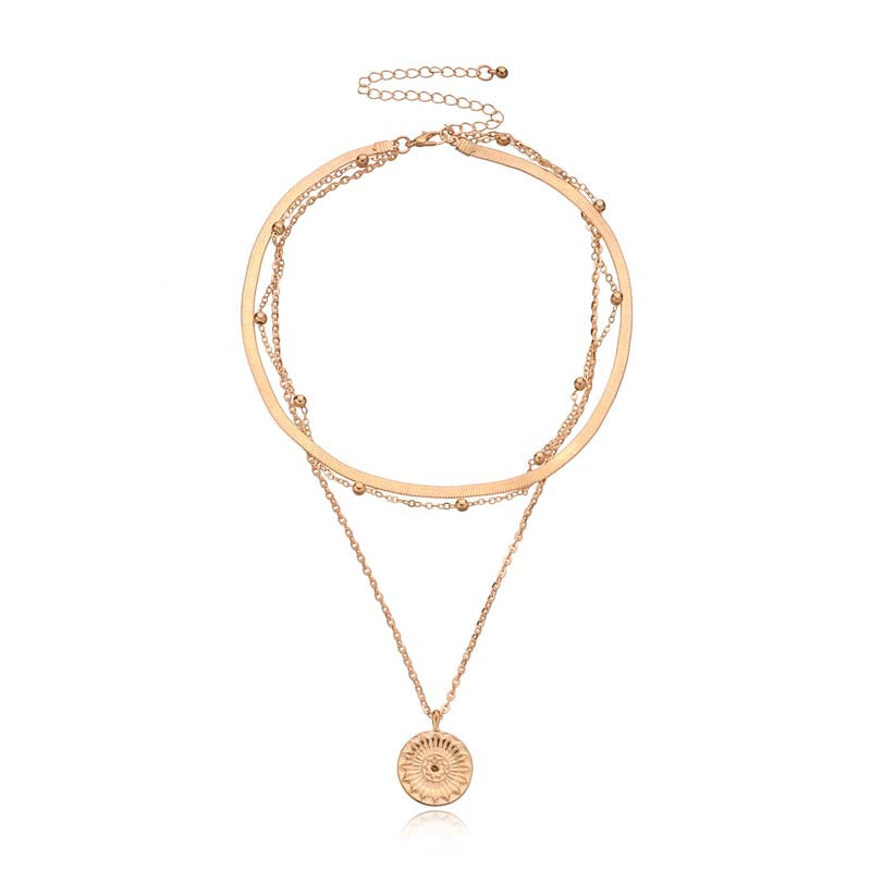 Vintage Lotus Pendant Necklace