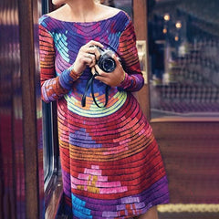 Multicolored Abstract Print Dress