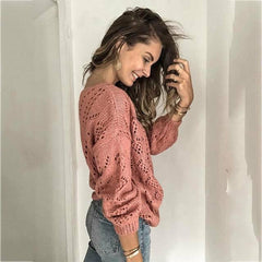 Casual Solid V-Neck Sweater