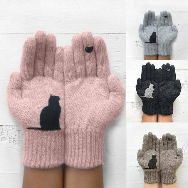 Warm Fashion Print Gloves