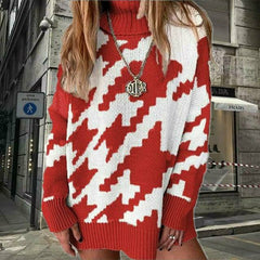 Casual Knitted Printed Sweater
