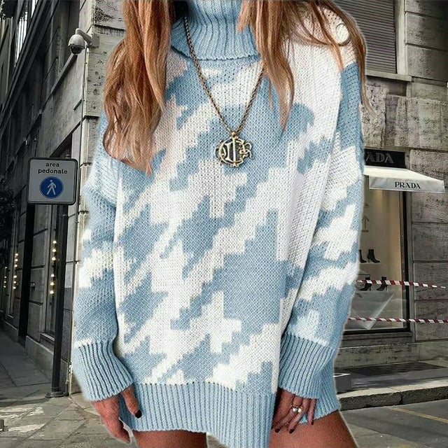 Casual Knitted Printed Sweater
