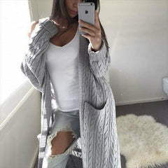 Casual Knitted Long Cardigan